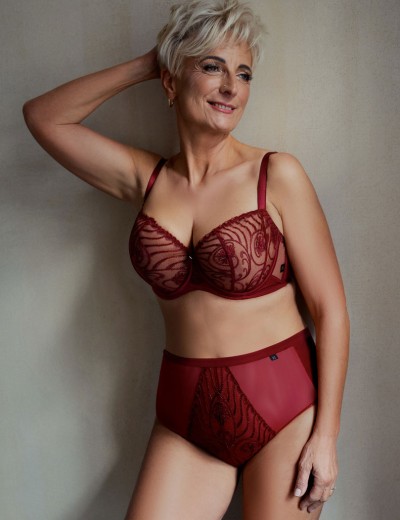 Трусы высокие Kris Line RUBIN high waist, Цвет: гранат, Размеры: M, изображение 3