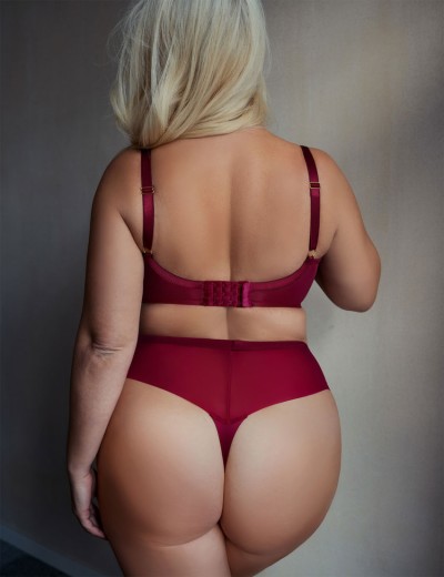 Стринги с высокой талией Kris Line RUBIN stringi high waist, Цвет: гранат, Размеры: M, изображение 4