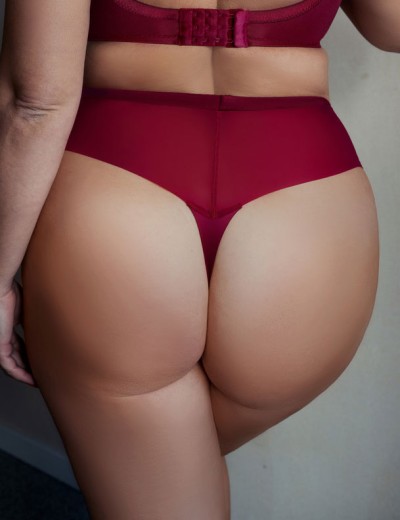 Стринги с высокой талией Kris Line RUBIN stringi high waist, Цвет: гранат, Размеры: M, изображение 2