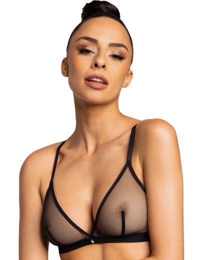 Мягкий прозрачный бюстгальтер MAT AGGIE Czarny M-0193-0, Цвет: черный, Размеры: 65B, изображение 4