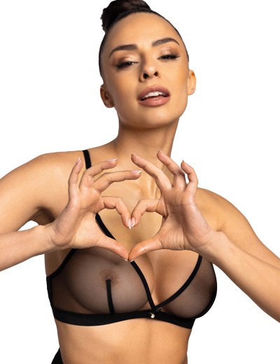 Мягкий прозрачный бюстгальтер MAT AGGIE Czarny M-0193-0, Цвет: черный, Размеры: 65B, изображение 3