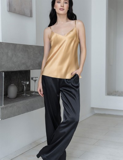 Атласный костюм тройка Mia-Mella DOLORES 7366, Цвет: золотой+черный, Размеры: 3XL, изображение 2