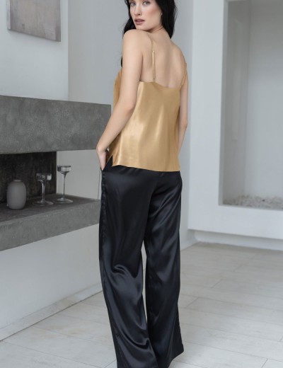 Атласный костюм тройка Mia-Mella DOLORES 7366, Цвет: золотой+черный, Размеры: 3XL, изображение 3