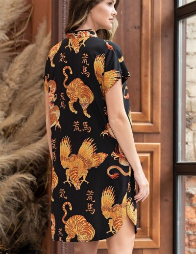 Платье туника из вискозы Mia-Amore DRAGON 5081, Цвет: черный, Размеры: L/XL, изображение 3