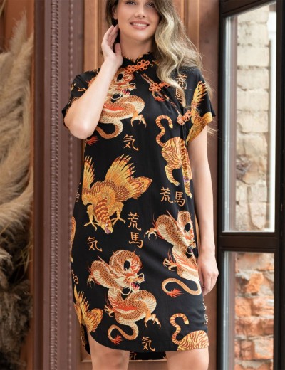 Платье туника из вискозы Mia-Amore DRAGON 5081, Цвет: черный, Размеры: L/XL, изображение 5