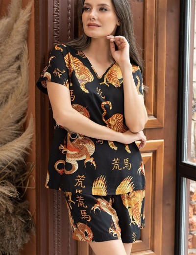 Женский комплект из вискозы Mia-Amore DRAGON 5082, Цвет: черный, Размеры: S, изображение 4