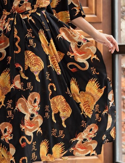 Платье туника для дома Mia-Amore DRAGON 5088, Цвет: черный, Размеры: 2XL/3XL, изображение 5