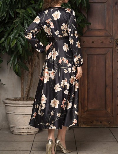 Шелковое длинное платье Mia-Amore KAMELIA 3338, Цвет: черный, Размеры: S, изображение 2