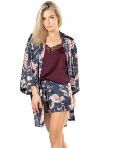 Домашний халат кимоно Nipplex DAISY, Цвет: тёмно-синий, Размеры: M, изображение 2