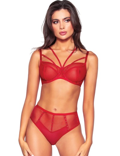 Мягкий бюстгальтер на большой бюст Novika POIS POIS ROUGE N03 M, Цвет: красный, Размеры: 70E, изображение 2