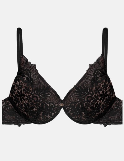 Кружевной бралетт с пуш-ап Esotiq ILUSION 41029 черный+графит, Цвет: черный+графит, Размеры: 70D, изображение 7