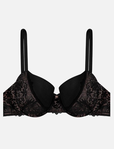 Кружевной поролоновый бюстгальтер Esotiq ILUSION 41031 черный+графит, Цвет: черный+графит, Размеры: 70F, изображение 7