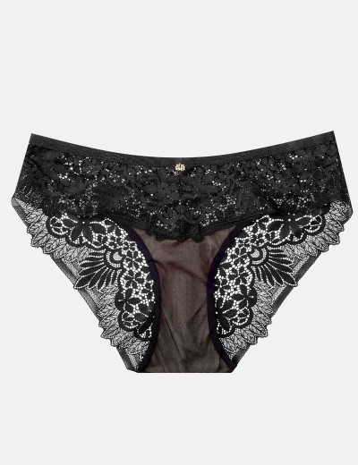 Кружевные трусики Esotiq ILUSION 41033 черный+графит, Цвет: черный+графит, Размеры: S, изображение 5
