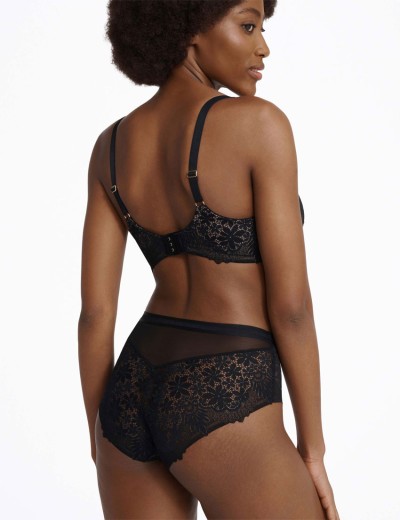 Кружевные высокие трусы Esotiq ILUSION 41091 черный+графит, Цвет: черный+графит, Размеры: S, изображение 4