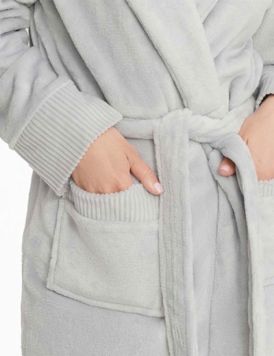 Теплый халат с капюшоном Esotiq CAIRO 41152 серый, Цвет: серый, Размеры: 2XL, изображение 3