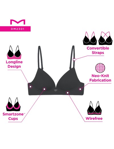 Бескаркасный гладкий бюстгальтер Maidenform DM2301 черный, Цвет: черный, Размеры: 75D, изображение 7