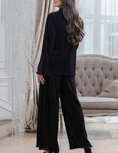 Брючный комплект плиссированный Mia-Amore ROXY 7376 черный, Цвет: черный, Размеры: L, изображение 2