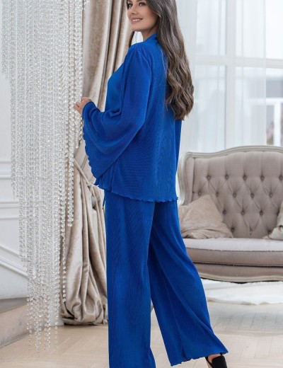 Брючный комплект плиссированный Mia-Amore ROXY 7376 синий, Цвет: синий, Размеры: L, изображение 2