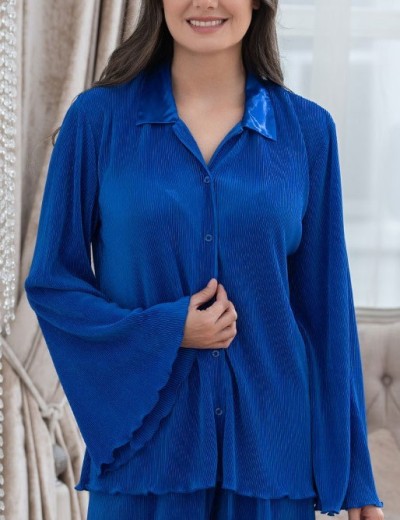 Брючный комплект плиссированный Mia-Amore ROXY 7376 синий, Цвет: синий, Размеры: L, изображение 5