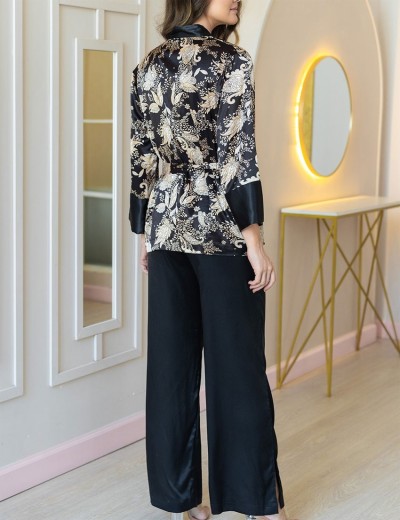 Пижама тройка из натурального шелка Mia-Amore YASMINA 3985, Цвет: черный, Размеры: M, изображение 5