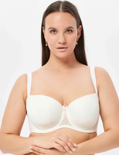 Бюстгальтер балконет тюльпан Milavitsa 124950 приглушенно-белый, Цвет: приглушенно-белый, Размеры: 85C, изображение 4