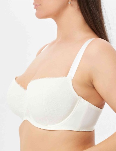 Бюстгальтер балконет тюльпан Milavitsa 124950 приглушенно-белый, Цвет: приглушенно-белый, Размеры: 85C, изображение 3