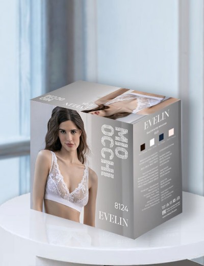 Кружевной бралетт без косточек Mioocchi EVELIN 8124 bianco, Цвет: bianco (белый), Размеры: 70B, изображение 8