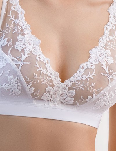 Кружевной бралетт без косточек Mioocchi EVELIN 8124 bianco, Цвет: bianco (белый), Размеры: 70B, изображение 5