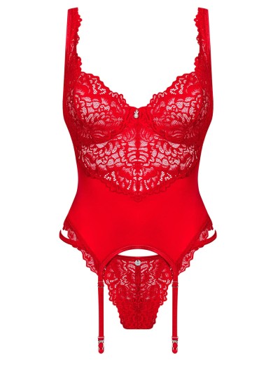 Красный корсет Obsessive AMOR CHERRIS CORSET, Цвет: красный, Размеры: S/M, изображение 3