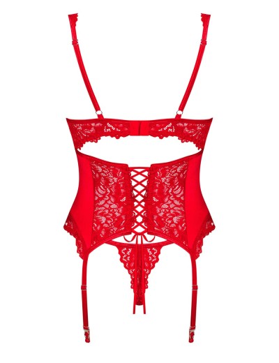 Красный корсет Obsessive AMOR CHERRIS CORSET, Цвет: красный, Размеры: S/M, изображение 4