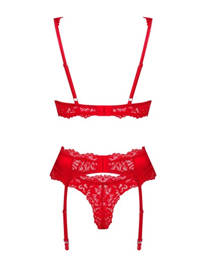 Соблазнительный комплект-тройка Obsessive AMOR CHERRIS SET, Цвет: красный, Размеры: L/XL, изображение 4
