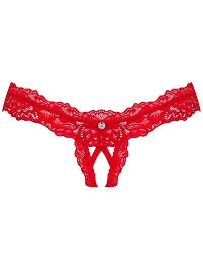 Трусики с доступом Obsessive AMOR CHERRIS THONG CROTCHLESS, Цвет: красный, Размеры: L/XL, изображение 3