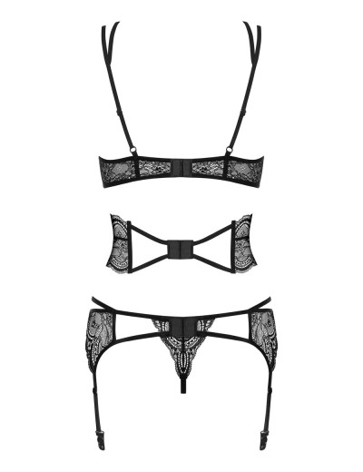Эротический комплект Obsessive FRIVOLLA SET 4 черный, Цвет: черный, Размеры: L/XL, изображение 4