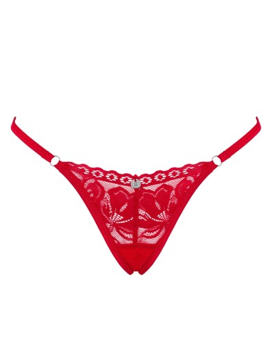 Кружевные стринги Obsessive LACELOVE THONG, Цвет: красный, Размеры: M/L, изображение 4