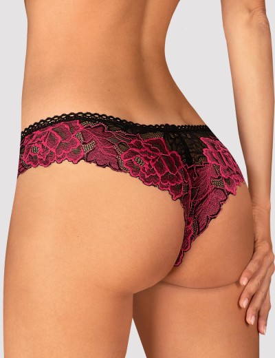 Кружевные трусики Obsessive ROSENTY PANTIES, Цвет: черный, Размеры: XS/S, изображение 2