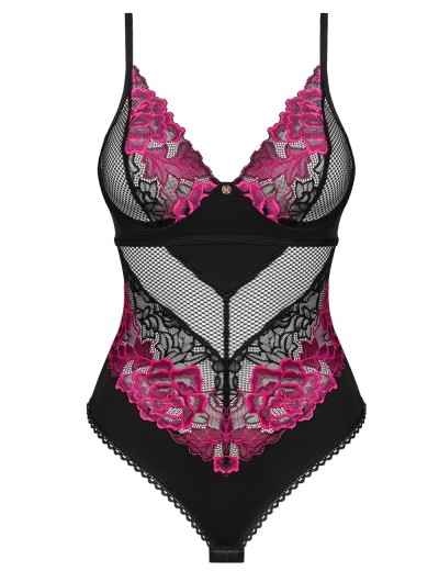 Соблазнительное боди Obsessive ROSENTY TEDDY, Цвет: черный, Размеры: XS/S, изображение 3