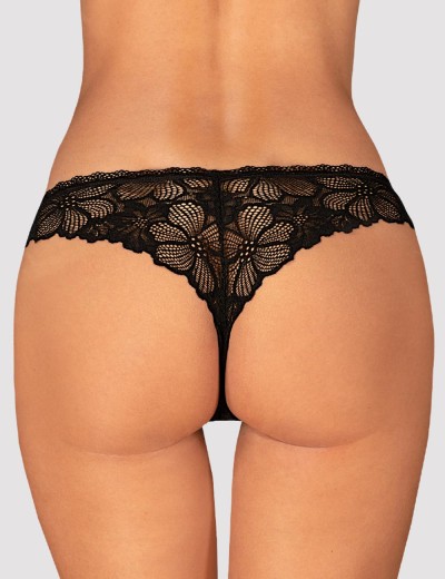 Кружевные трусики Obsessive SERAFIA PANTIES, Цвет: черный, Размеры: XS/S, изображение 2
