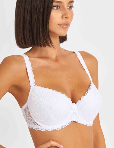 Бюстгальтер балконет пуш-ап классика Simona M 870 белый, Цвет: белый, Размеры: 85A, изображение 5