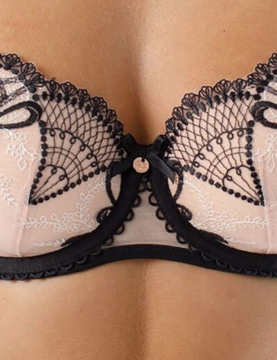 Бюстгальтер балконет тюльпан Coquette Revue JETAIME 87129, Цвет: телесный с черным, Размеры: 70C, изображение 3