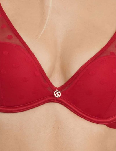 Бюстгальтер пуш-ап в горох Esotiq IZZIE 40920 красный, Цвет: красный, Размеры: 65E, изображение 4