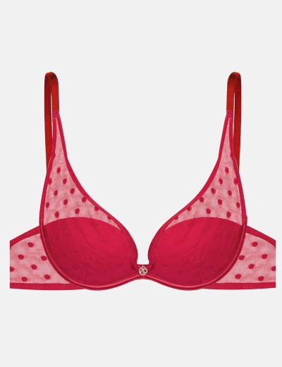 Бюстгальтер пуш-ап в горох Esotiq IZZIE 40920 красный, Цвет: красный, Размеры: 65E, изображение 8