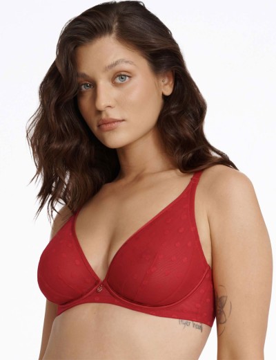 Мягкий бюстгальтер в горошек Esotiq IZZIE 40921 красный, Цвет: красный, Размеры: 75C, изображение 3