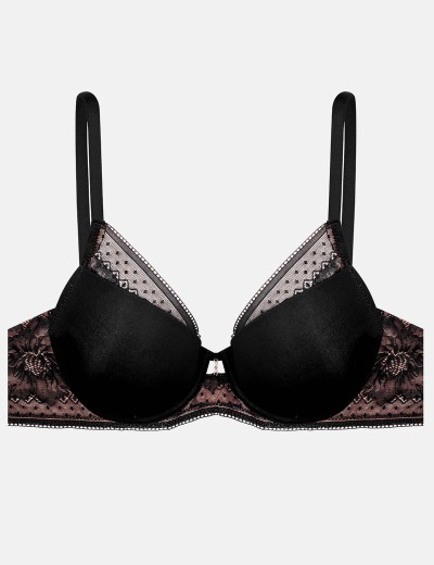 Бюстгальтер пуш-ап Esotiq IZUNA 40924 черный, Цвет: черный+бежевый, Размеры: 65E, изображение 7