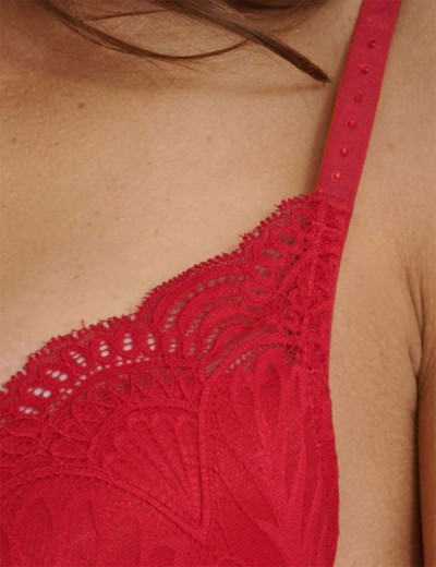 Бюстгальтер пуш-ап из атласа и кружева Esotiq ISABELLE 41021 красный, Цвет: красный, Размеры: 65F, изображение 5