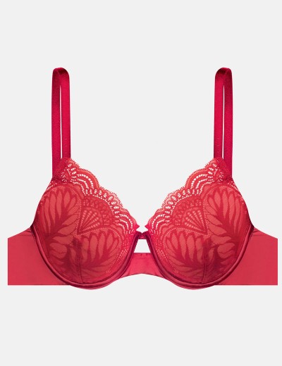 Бюстгальтер пуш-ап из атласа и кружева Esotiq ISABELLE 41021 красный, Цвет: красный, Размеры: 65F, изображение 8