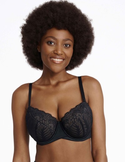 Атласный бюстгальтер с кружевом Esotiq ISABELLE 41022 черный, Цвет: черный+графит, Размеры: 70J, изображение 4