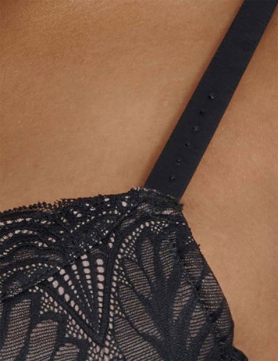Атласный бюстгальтер с кружевом Esotiq ISABELLE 41022 черный, Цвет: черный+графит, Размеры: 70J, изображение 6