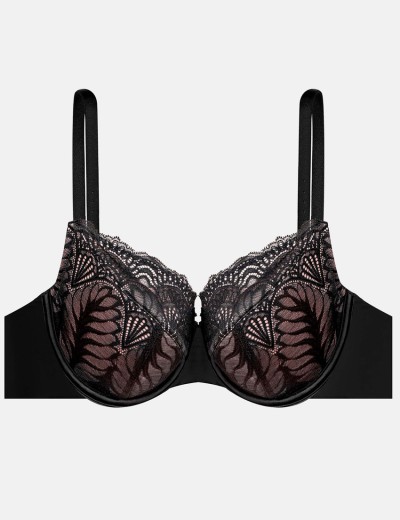 Атласный бюстгальтер с кружевом Esotiq ISABELLE 41022 черный, Цвет: черный+графит, Размеры: 70J, изображение 10