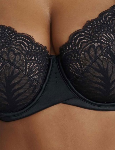 Атласный бюстгальтер с кружевом Esotiq ISABELLE 41022 черный, Цвет: черный+графит, Размеры: 70J, изображение 5