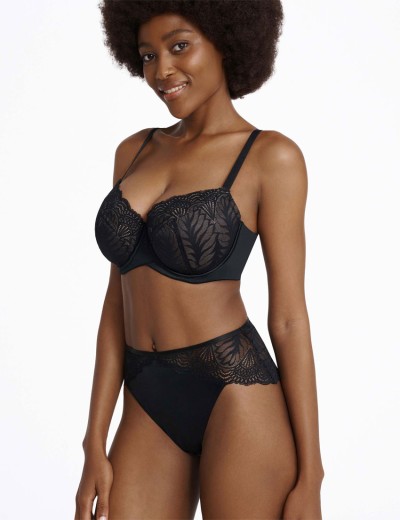 Атласный бюстгальтер с кружевом Esotiq ISABELLE 41022 черный, Цвет: черный+графит, Размеры: 70J, изображение 7